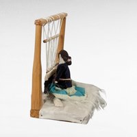 Navajo Weaver Woman Figurine, Loom Display, Native American Art, Southwestern Decor, 8 Inches Tall