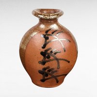 Brad Lee Henry 5 Inch Pottery Vase, Studio Pottery, Miniature Vase, Signed Pottery, Brown and Gold Glaze