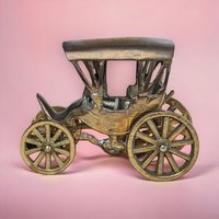 Vintage Metal Carriage Music Box, Collectible Figurine, Antique Decor, Gift for Music Lover, Victorian Era Style