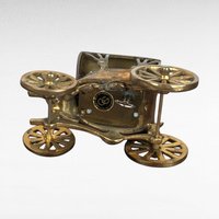 Vintage Metal Carriage Music Box, Collectible Figurine, Antique Decor, Gift for Music Lover, Victorian Era Style