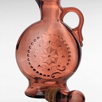 Vintage Amethyst Glass Decanter, Purple Glass Bottle with Stopper, Embossed Design, Home Bar Decor, Mid-Century Modern