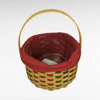2003 Longaberger Christmas Caroling Basket, Festive Holiday Decor, Collectible Basket, Red and Green Basket, Gift for Collector