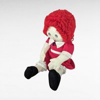 Vintage Little Orphan Annie Plush Doll, 17 Inch Rag Doll, Collectible Doll, Red Hair Doll, Nostalgic Toy