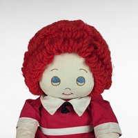 Vintage Little Orphan Annie Plush Doll, 17 Inch Rag Doll, Collectible Doll, Red Hair Doll, Nostalgic Toy