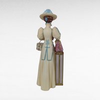 2002 Avon Presidents Club Mrs. Albee Award Figurine, Vintage Avon Collectible, Woman with Hat Box, Sales Achievement Award, Original Box