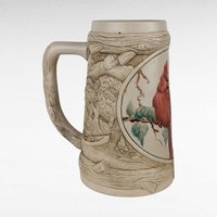 Vintage Ducks Unlimited Ceramic Stein, Cardinal and Peaches Design, Collectible Stein, Bird Lover Gift, Hunting Decor, Man Cave Decor