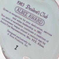 1983 Avon Mrs. Albee Award Figurine, Vintage Avon Collectible, Woman with Dog, Sales Achievement Award, Ceramic Figurine
