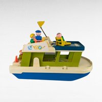 1970s Fisher-Price Happy Houseboat, Vintage Pull Toy, Boat Toy, Preschool Toy, Collectible Toy, Fisher-Price 985