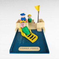 1970s Fisher-Price Happy Houseboat, Vintage Pull Toy, Boat Toy, Preschool Toy, Collectible Toy, Fisher-Price 985