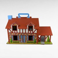 Vintage 1980s Fisher-Price Tudor House 952, Play Family House, Carry-Along House, Preschool Toy, Dollhouse, Collectible Toy