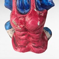Vintage Paper Mache Clown Figurine, 12 Inch Clown, Handmade Clown, Collectible Clown, Circus Decor, Whimsical Decor