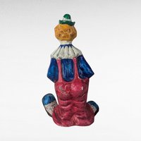 Vintage Paper Mache Clown Figurine, 12 Inch Clown, Handmade Clown, Collectible Clown, Circus Decor, Whimsical Decor
