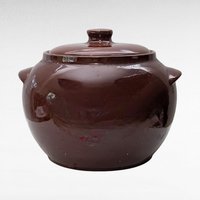 Vintage Watt Pottery Bean Pot 76 with Lid, 6.5" Tall, Brown Crock, Kitchen Decor, Farmhouse Style, Collectible Stoneware