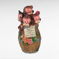 Vintage Barrel of Monkeys Ceramic Bank, Monkey Bank, Quirky Bank, Animal Bank, Collectible Bank, Retro Decor