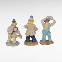 Set of 3 Vintage Ceramic Clown Figurines, Clown Collectibles, Whimsical Decor, Circus Clowns, Unique Gift