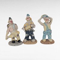 Set of 3 Vintage Ceramic Clown Figurines, Clown Collectibles, Whimsical Decor, Circus Clowns, Unique Gift