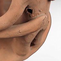 Handmade Terracotta Circle Statue | Mexican Folk Art Sculpture | Tribal Art | Clay Figurines