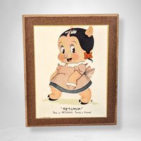Vintage 1940s Porky Pig & Petunia Pig Wall Plaques | L. Schiesinger | Looney Tunes Decor | Cartoon Collectibles | 5.5 x 4.5 Inches