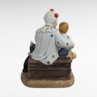 Norman Rockwell Clown Figurine |  Vintage Porcelain Clown with Boy |  Collectible Figurine |  Gift for Collector | 6 Inches
