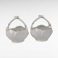 Vintage Limoges Porcelain Trinket Baskets | Pair of Bird Baskets | Cardinal and Blue Jay | French Porcelain | Gift for Bird Lovers