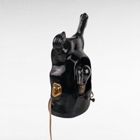 Vintage Black Horse Lamp | Ceramic Horse with Gold Accents | Mid-Century Modern Decor | Equestrian Lighting | Unique Table Lamp