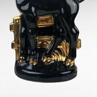 Vintage Black Horse Lamp | Ceramic Horse with Gold Accents | Mid-Century Modern Decor | Equestrian Lighting | Unique Table Lamp