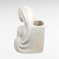 Vintage Iridescent Madonna Head Vase | Ceramic Virgin Mary Planter | Religious Decor | Mid-Century Modern