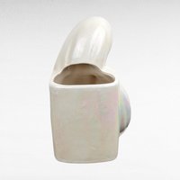 Vintage Iridescent Madonna Head Vase | Ceramic Virgin Mary Planter | Religious Decor | Mid-Century Modern