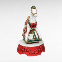 Vintage Enesco Rocking Horse Music Box | Plays "Joy to the World" | Christmas Decor | Collectible Music Box