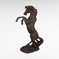 Vintage Cast Iron Rearing Horse Statue, 18.5" Tall, Equestrian Decor, Farmhouse Style, Metal Horse Sculpture, Gift for Horse Lovers