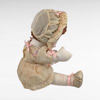Vintage Handmade Doll, 17" Cloth Doll with Bonnet and Dress, Collectible Doll, Gift for Doll Collectors, Play Doll, Nursery Decor