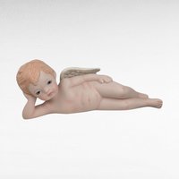 Pair of Vintage Ceramic Cherubs, Laying Down Angel Figurines, Romantic Home Decor