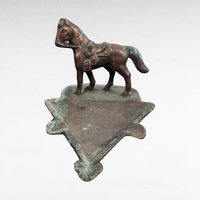 Vintage Copper Saddled Horse Ashtray, Bronze Horse Figurine Ashtray, Equestrian Decor, Unique Ashtray, Western Decor, Horse Lover Gift