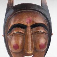 Vintage Korean Hahoe Mask, Hand Carved Wooden Mask, Traditional Korean Folk Art, Wall Decor, Collectible