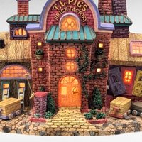 Vintage 1998 Department 56 T.L. Pigs Brick Factory - Christmas Village Accessory - Lit Building - Three Little Pigs