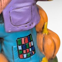 Vintage 1970s Hand Painted Scarecrow and Jack O'Lantern Figures - Halloween Decor - Fall Decor - Retro Figurines