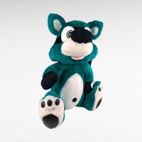 Vintage Nanco Bandit Green Raccoon Plush - Stuffed Animal - Collectible Plush - Retro Toy - Green Raccoon Toy