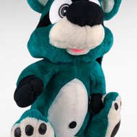 Vintage Nanco Bandit Green Raccoon Plush - Stuffed Animal - Collectible Plush - Retro Toy - Green Raccoon Toy