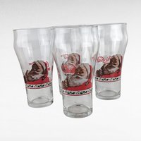Set of 4 Vintage Libby Coca-Cola Santa Glasses - Christmas Glasses - Holiday Decor - Collectible Glassware - Coke Glasses