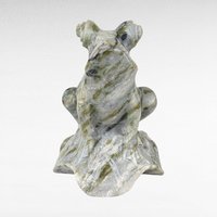 Vintage Chinese Hand-Carved Jade Frog Figurine | Green and White Jade | Collectible Stone Animal | Feng Shui Decor