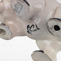 Vintage Kay Finch Grumpy Pig Figurine | California Pottery | Hand-Painted Pig | Collectible Animal Figurine