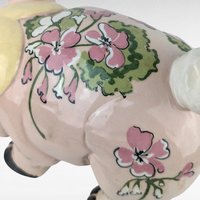 Vintage Kay Finch Grumpy Pig Figurine | California Pottery | Hand-Painted Pig | Collectible Animal Figurine
