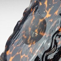 Vintage Art Glass Purse with Orange Strap | Handblown Glass Sculpture | Unique Home Decor | Collectible Glass