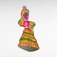 Vintage Midwest Little Dancer Glass Ornament, Flamenco Dancer, Colorful Dress, Blown Glass, Made in Germany, Christmas Ornament