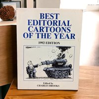 1992 Best Editorial Cartoons of the Year | Charles Brooks | Political Cartoons | Vintage Book | History Buff Gift
