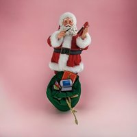 Vintage Possible Dreams Santa Claus Figurine, 10 Inch Clothtique Santa with Toy Bag, Christmas Decor, Collectible Santa, Holiday Decoration