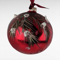 Vintage Hand Painted Chickadee Christmas Ornament, Red Glass Ornament, Winter Bird Ornament, Nature Lover Gift, Holiday Decor