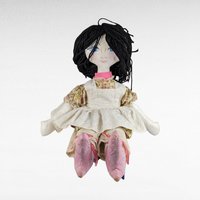 Handmade Doll with Paper Mache Head, Hands, and Feet.