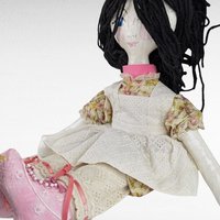 Vintage Handmade Paper Mache Doll, Unique Doll, Artist Doll, Folk Art Doll, Collectible Doll, 25 Inches
