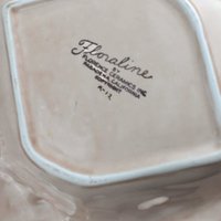 Vintage Pink Floraline Ceramic Ashtray - Florence Ceramics - Ornate Gold Trim - Mid-Century Modern Decor